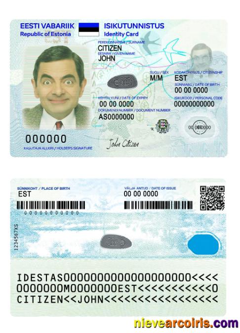 Estonia ID card 2018-present version 2